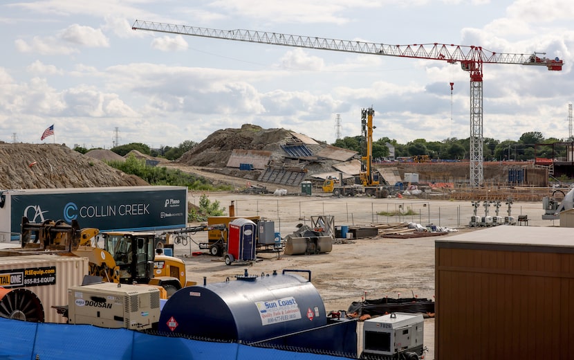 Construction on the Collin Creek Mall redevelopment project continues in Plano on Thursday,...