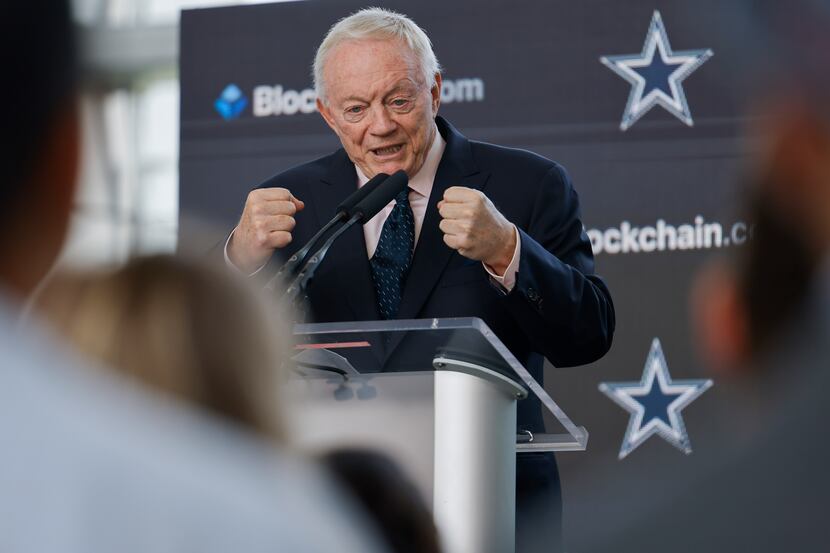 Dallas Cowboys owner Jerry Jones speaks during a press conference announcing the first-ever...