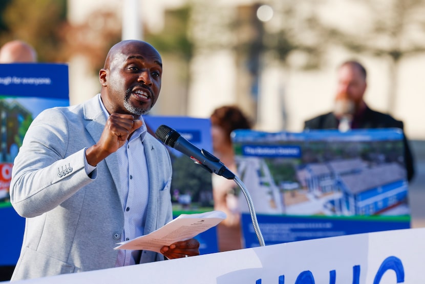 Intercity Community Development Corp. executive director Billy Lane speaks during an...