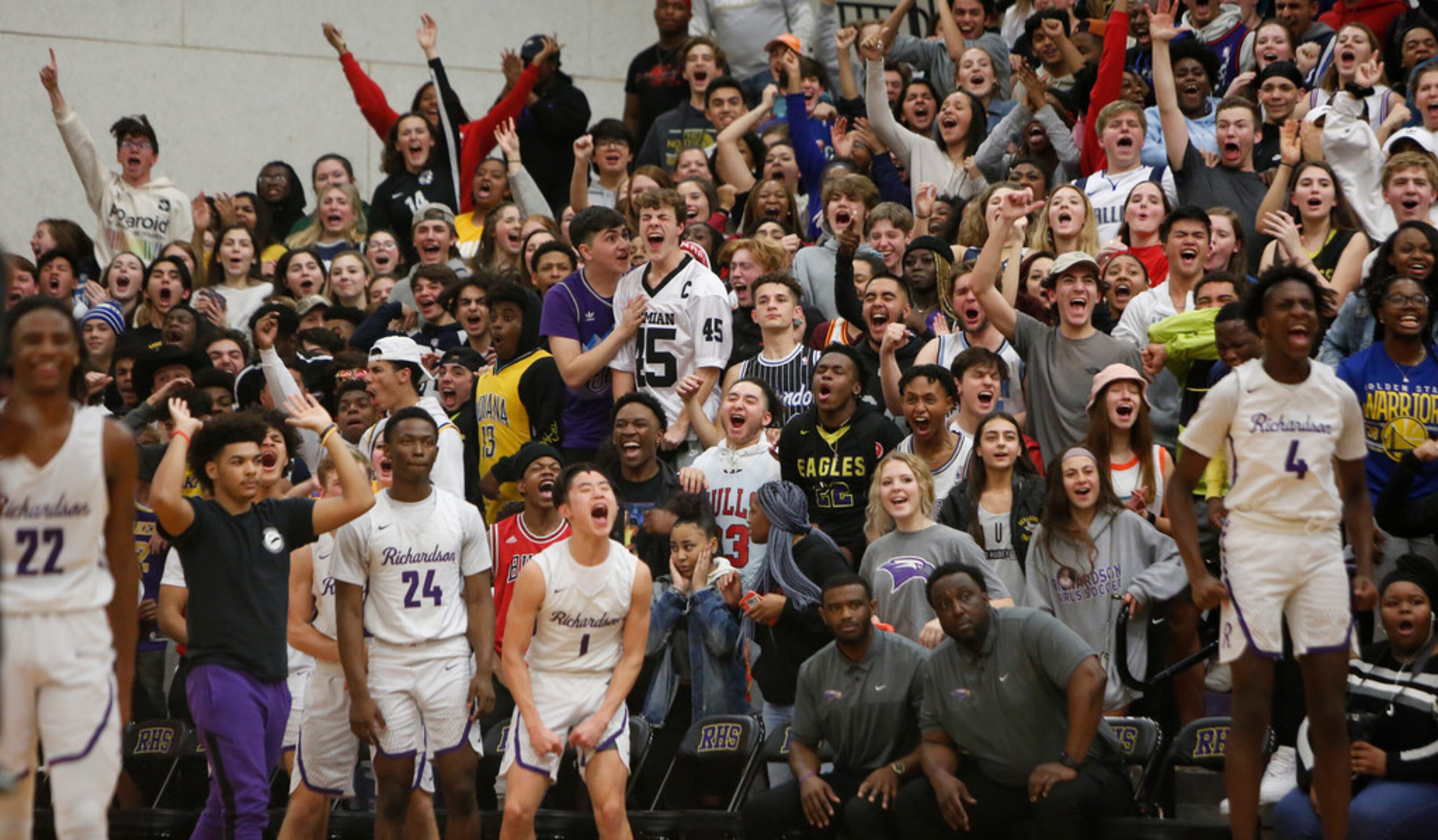 A standing-room only student section of fans were loud and proud of their Richardson Eagles...