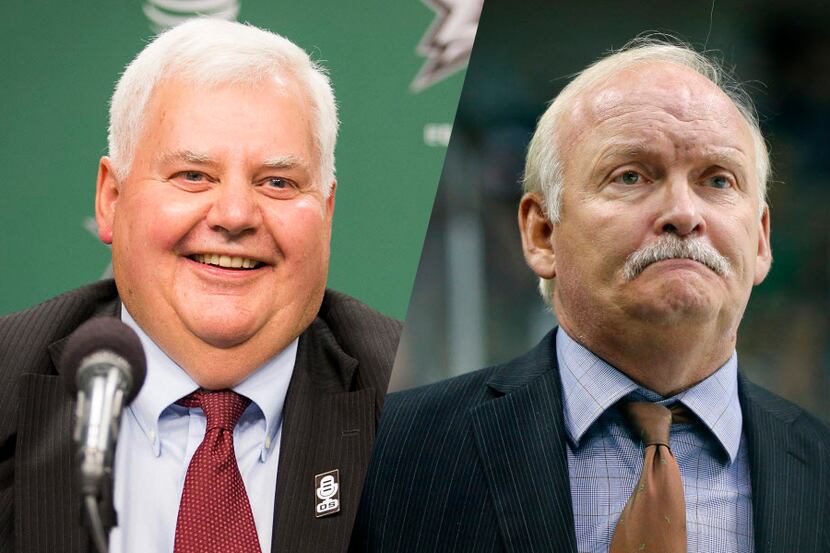 Ken Hitchcock (left) and Lindy Ruff.