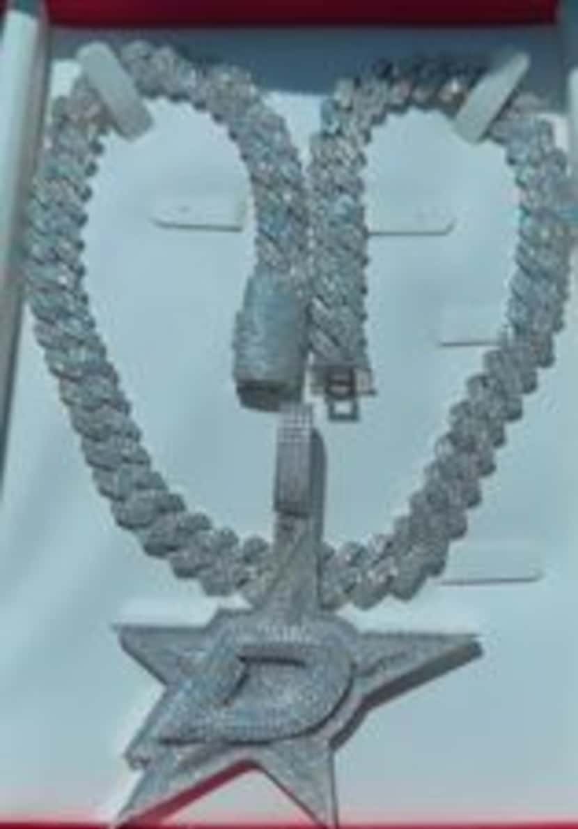Police said this necklace was missing from a man's Fort Worth apartment after he was found...