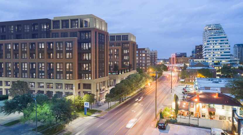 The retail and residential building is on Oak Lawn Avenue.