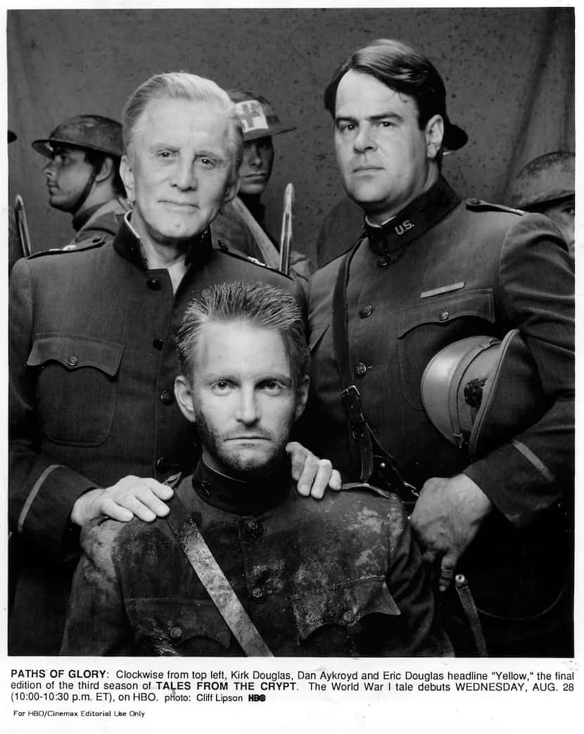 PATHS OF GLORY homage: Clockwise from top left: Kirk Douglas, Dan Aykroyd and Eric Douglas...