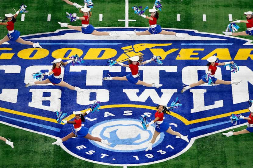 The Kilgore College Rangerettes perform before the 81st Annual Cotton Bowl Classic at AT&T...