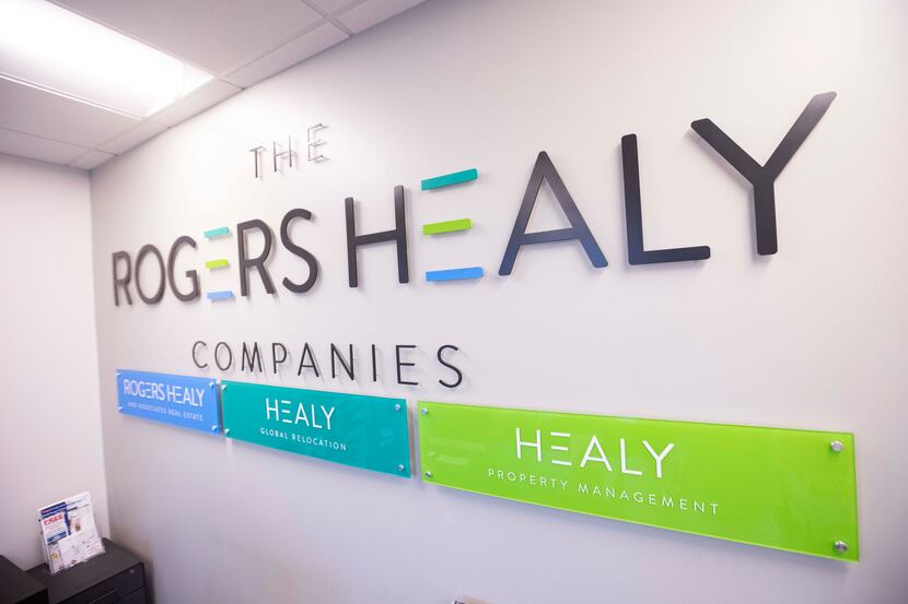 The front desk at the Rogers Healy and Associates office is shown in 2021.