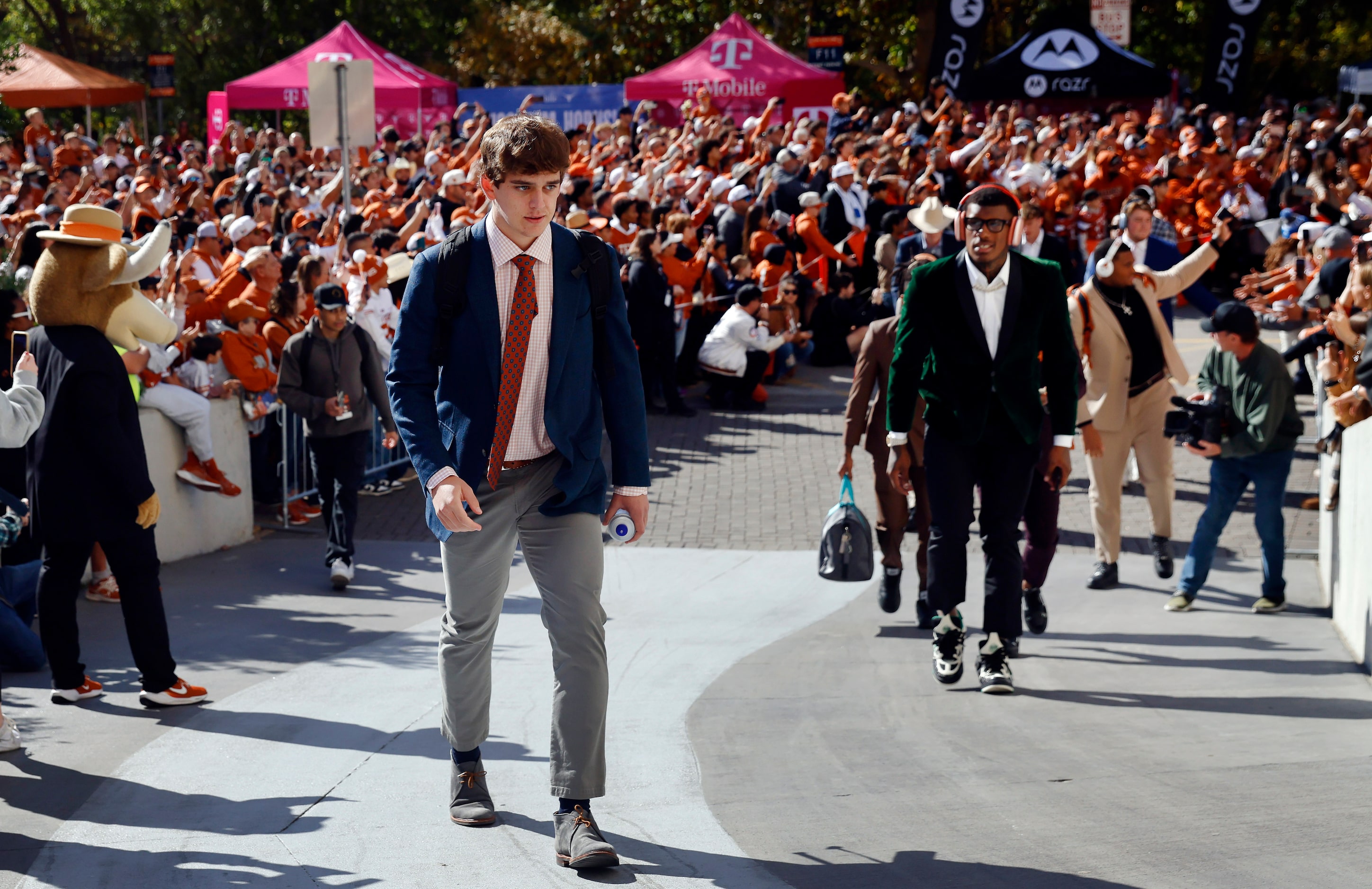 Texas Longhorns quarterback Arch Manning arrives for the CFP first round playoff game...