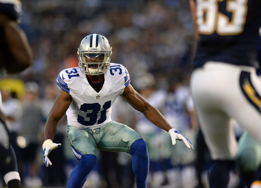 Aug 13, 2015; San Diego, CA, USA; Dallas Cowboys cornerback Byron Jones (31) drops into...