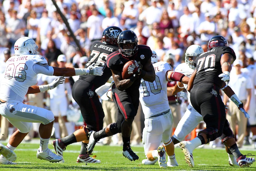 Nov 03, 2012; Starkville, MS, USA;  Texas A&M Aggies running back Christine Michael (33)...