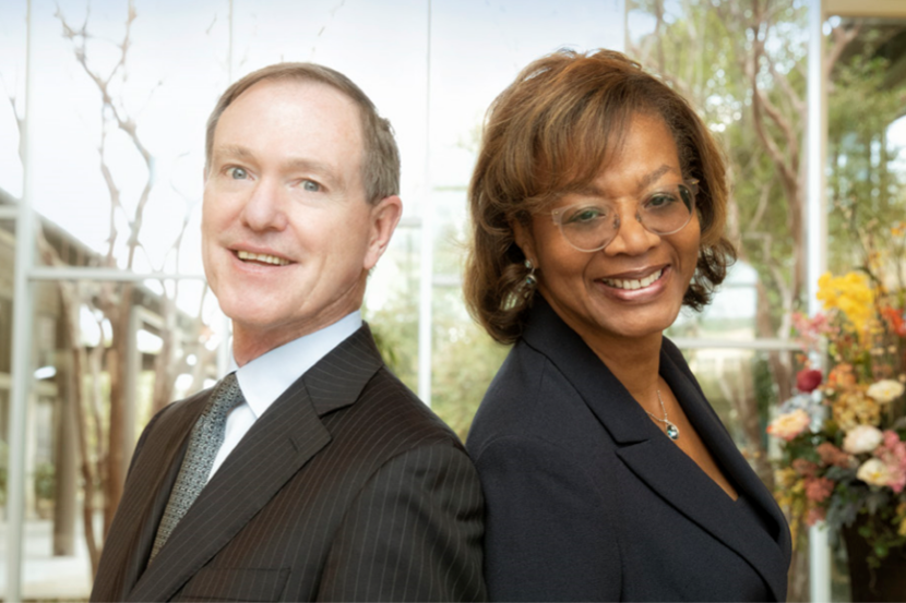Communities Foundation of Texas President and CEO Dave Scullin (left) with  Alfreda Norman,...