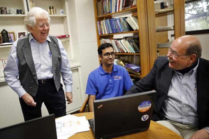 
Bill Simpkin (left) is working with UTA engineering professor Donald Wilson (right) and...