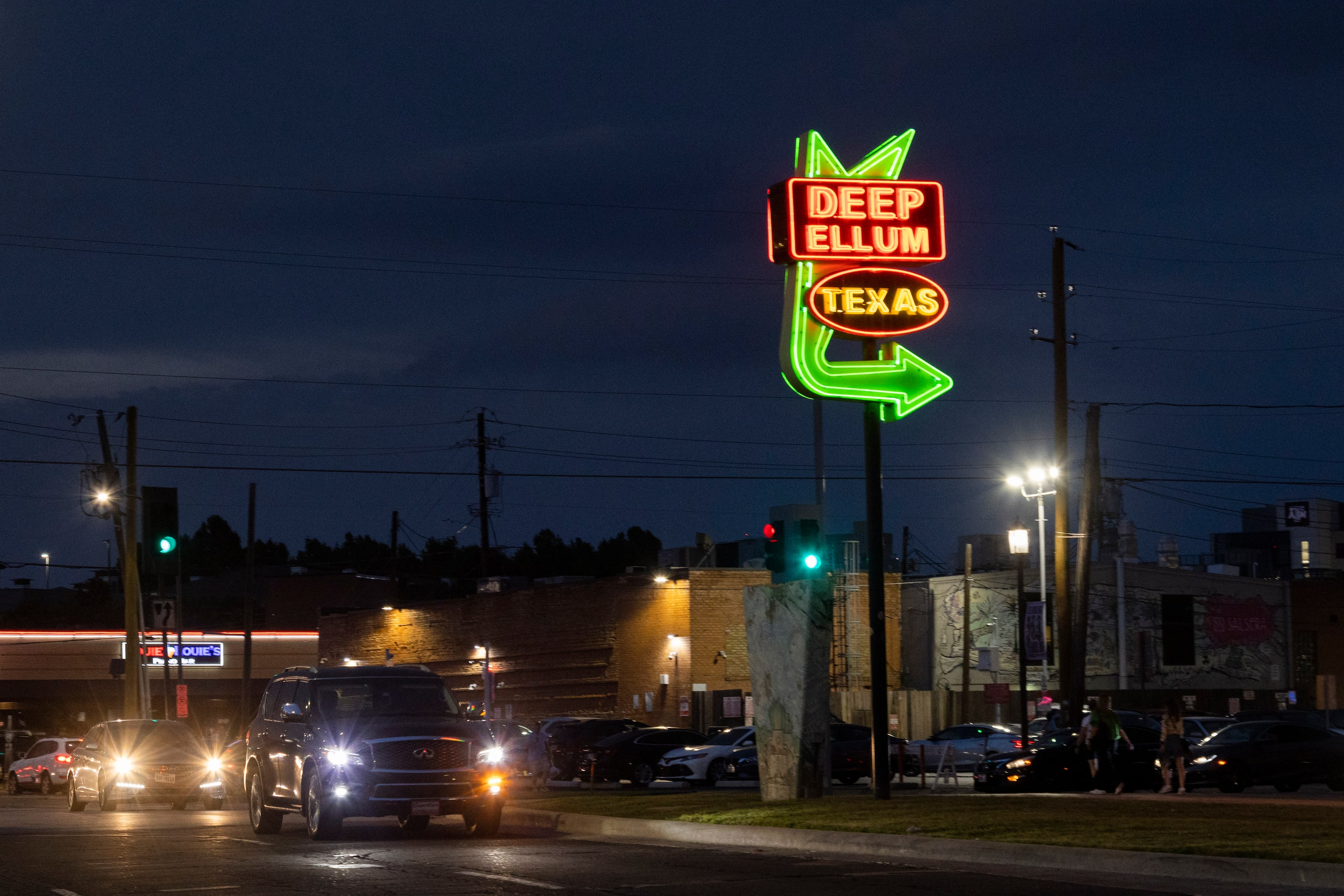 The Deep Ellum Neon Sign in the Deep Ellum district of Dallas on Saturday, June 3, 2023. 