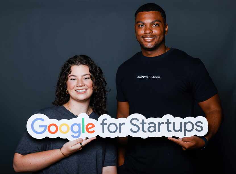 Calvin Waddy and Shelby Baldwin, co-founders of Buzzbassador,  pose for a portrait on...