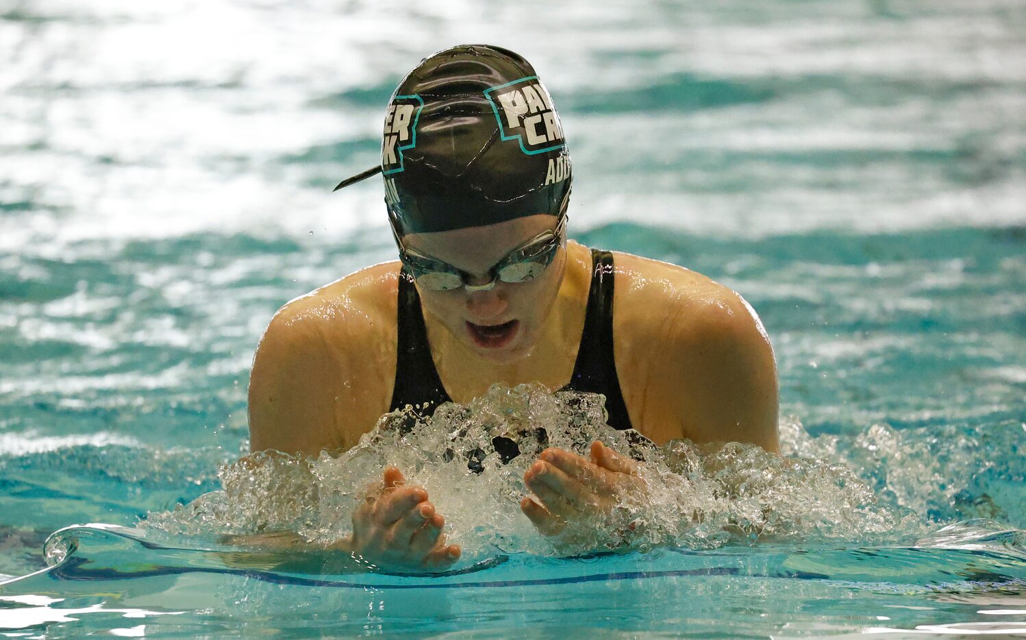 Frisco Panther Creek Eden Addison in Girls 200 Yard IM in UIL swimming class 4A on Thursday,...