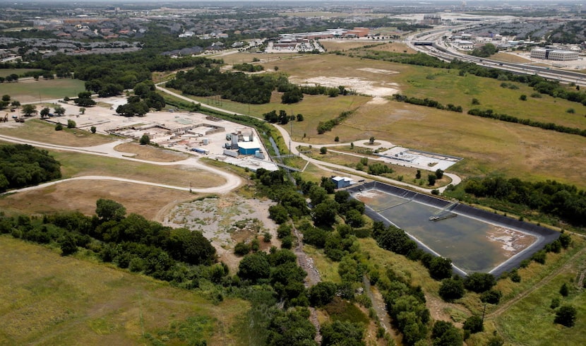 This July 2018 aerial photo, looking toward the southwest and the Dallas North Tollway,...