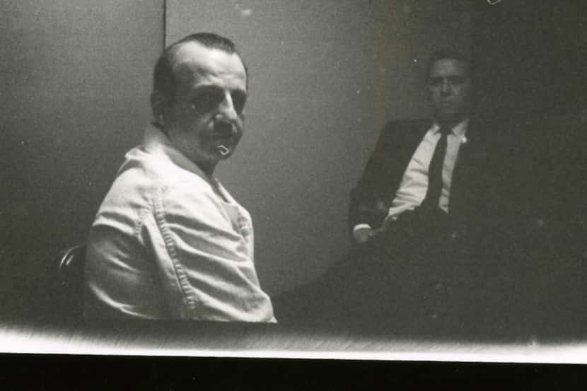 Black and white photograph of Jack Ruby in his jail cell at the Dallas County Jail in 1964,...