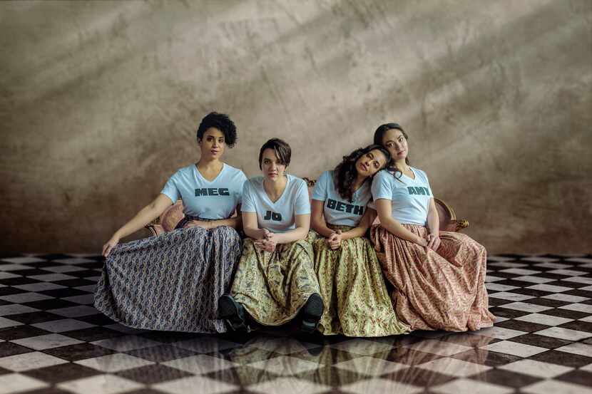 The cast of Little Women at the Dallas Theater Center: Jennie Greenberry as Meg March, Pearl...