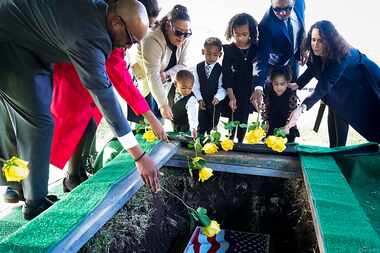 The grandchildren and great-grandchildren of of former U.S. Rep. Eddie Bernice Johnson toss...