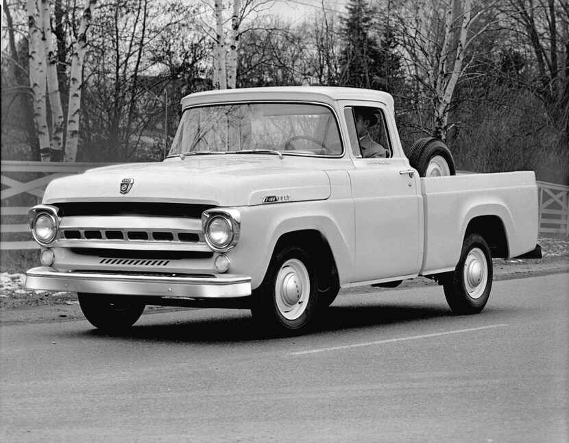 FILE- In this undated file photo provided by Ford the 1957 F-100 Ford Pickup is pictured....