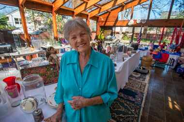 Harryette Ehrhardt on the sun porch of her home on Swiss Avenue where she's in the middle of...