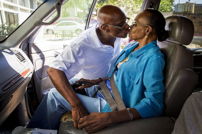 Herbert kisses Laura goodbye before she heads to the senior center. The first time Laura...