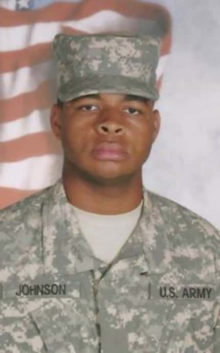 Micah Xavier Johnson appears in his Army uniform in a photo from his sister's Facebook page.
