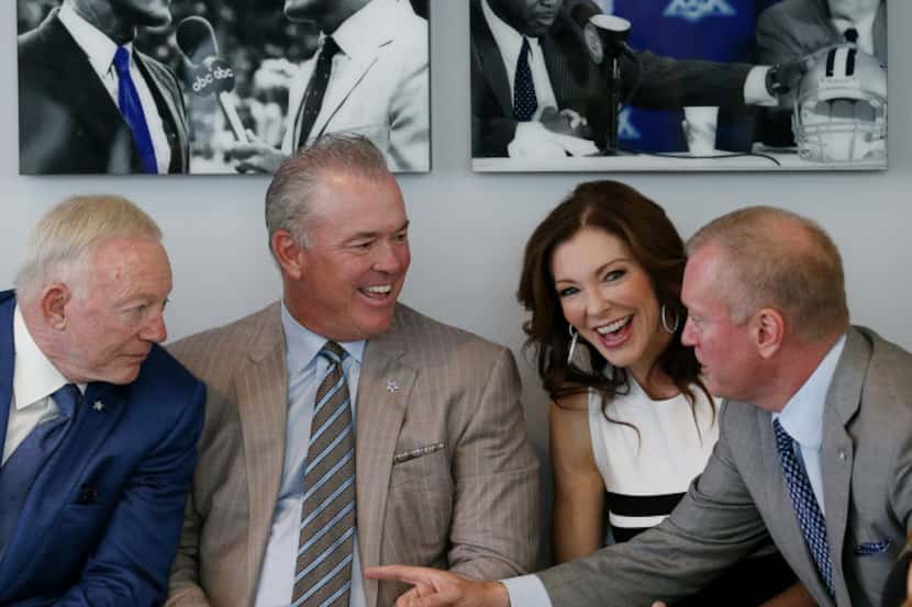 (From left) Dallas Cowboys owner and general manager Jerry Jones, executive vice president...