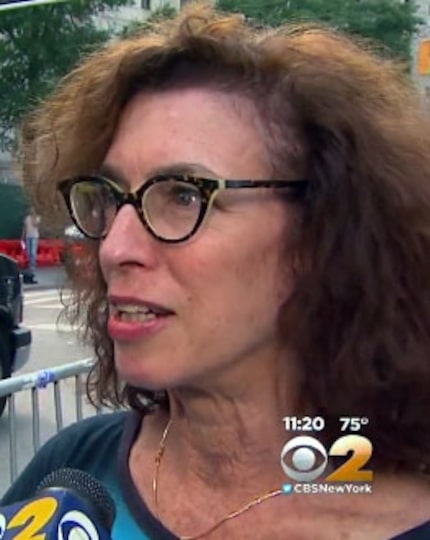 Jane Rosenberg explains her sketches to CBS of New York (screen capture)