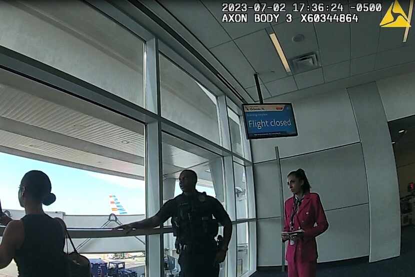 Tiffany Gomas, then 38, watches American Airlines flight 1009 from Terminal A at DFW Airport...