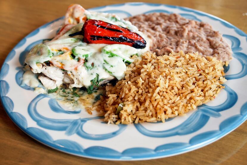 One of the popular dishes at Lupe Tortilla is this cilantro jalapeño chicken.