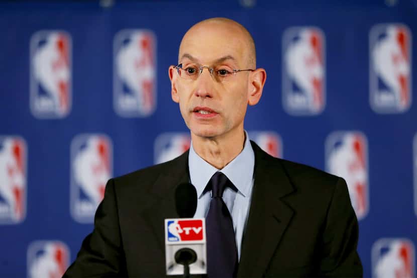 NEW YORK, NY - APRIL 29:  NBA Commissioner Adam Silver holds a press conference to discuss...