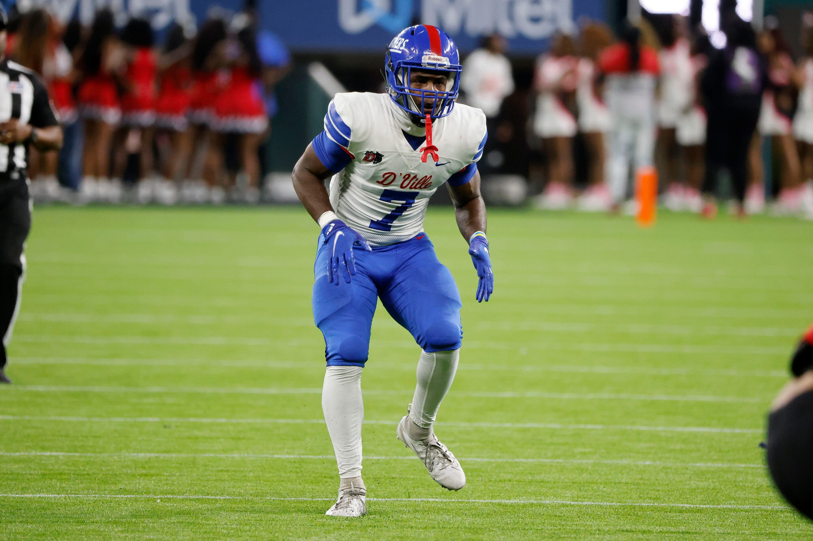 Duncanville defensive back Pierre Goree defends against Cedar Hill during a high school...