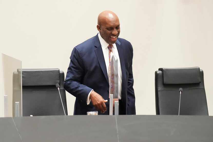 Dallas City Manager T.C. Broadnax arrives for a meeting of the Dallas City Council in June...