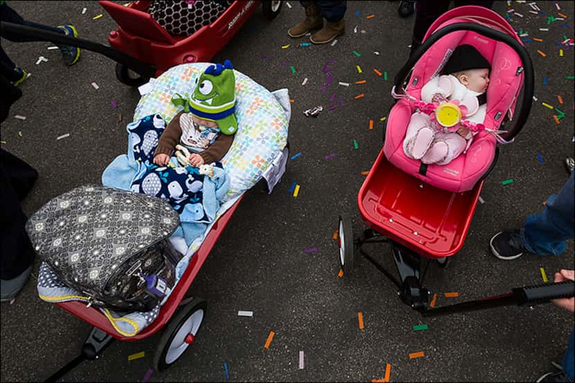  Blaine Jordan, 19-month-old, was not in the Easter spirit Saturday after the arrival of the...