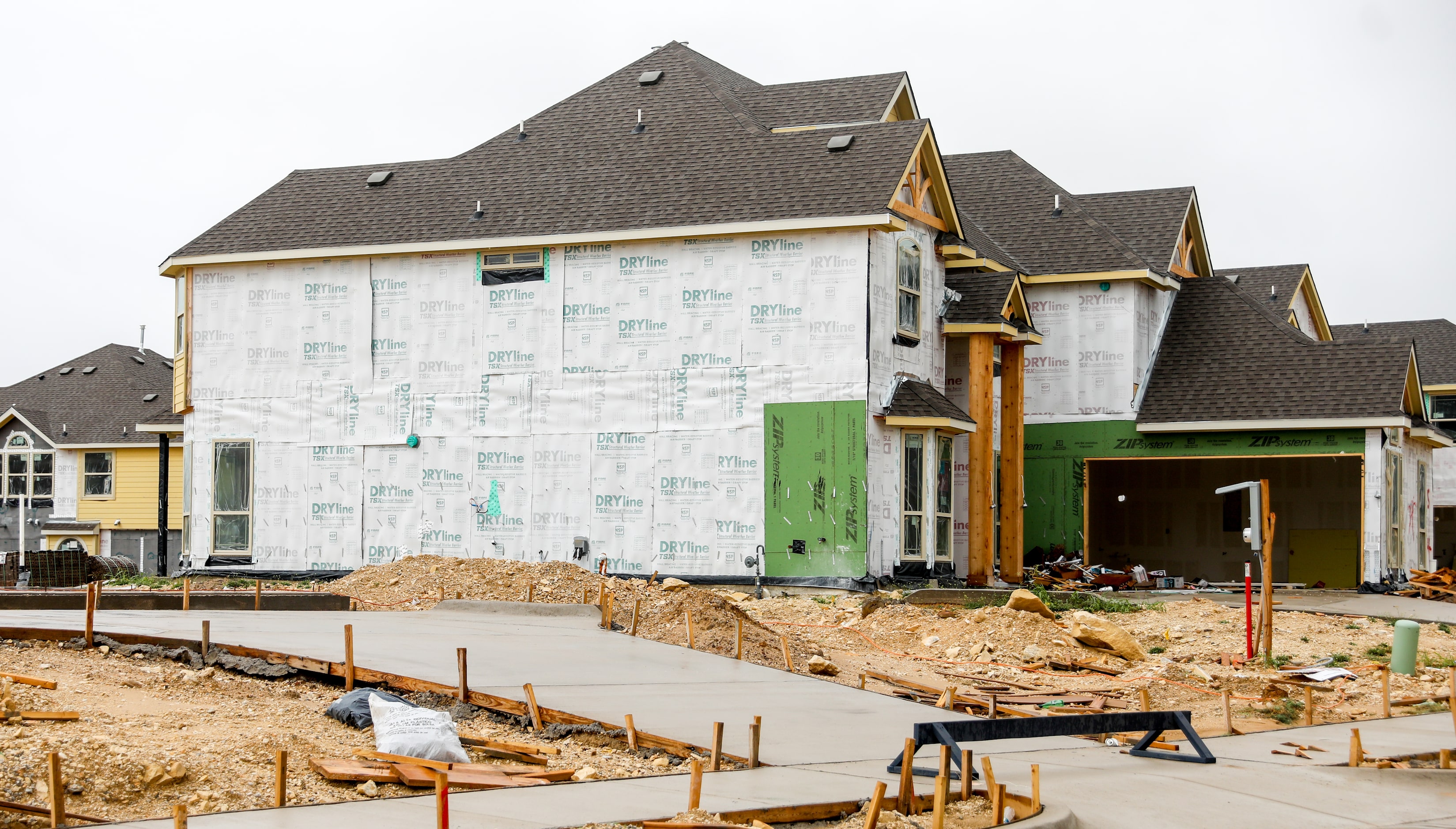 Construction continues on homes along Crestview Drive in Midlothian.