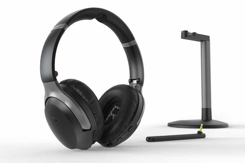 Aria Me personalized audio wireless HD headphones have active noise canceling and a boom...