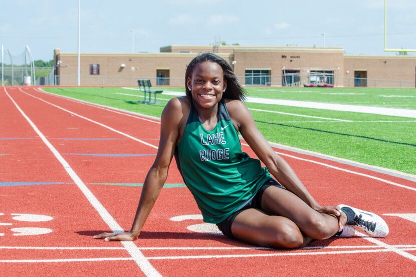 Jasmine Moore of Mansfield Lake Ridge won state championships in the triple jump and long...
