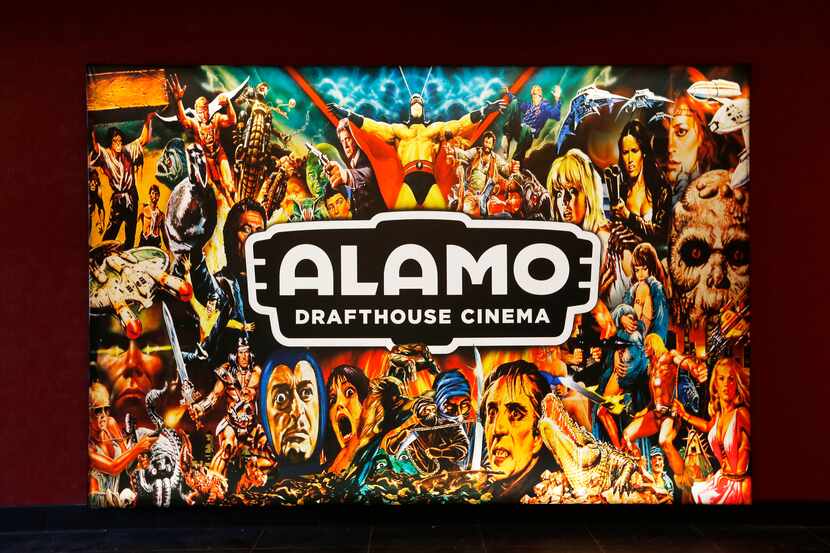 In this 2018 file photo, a sign in the lobby of the Alamo Drafthouse Cinema off Abrams Road...