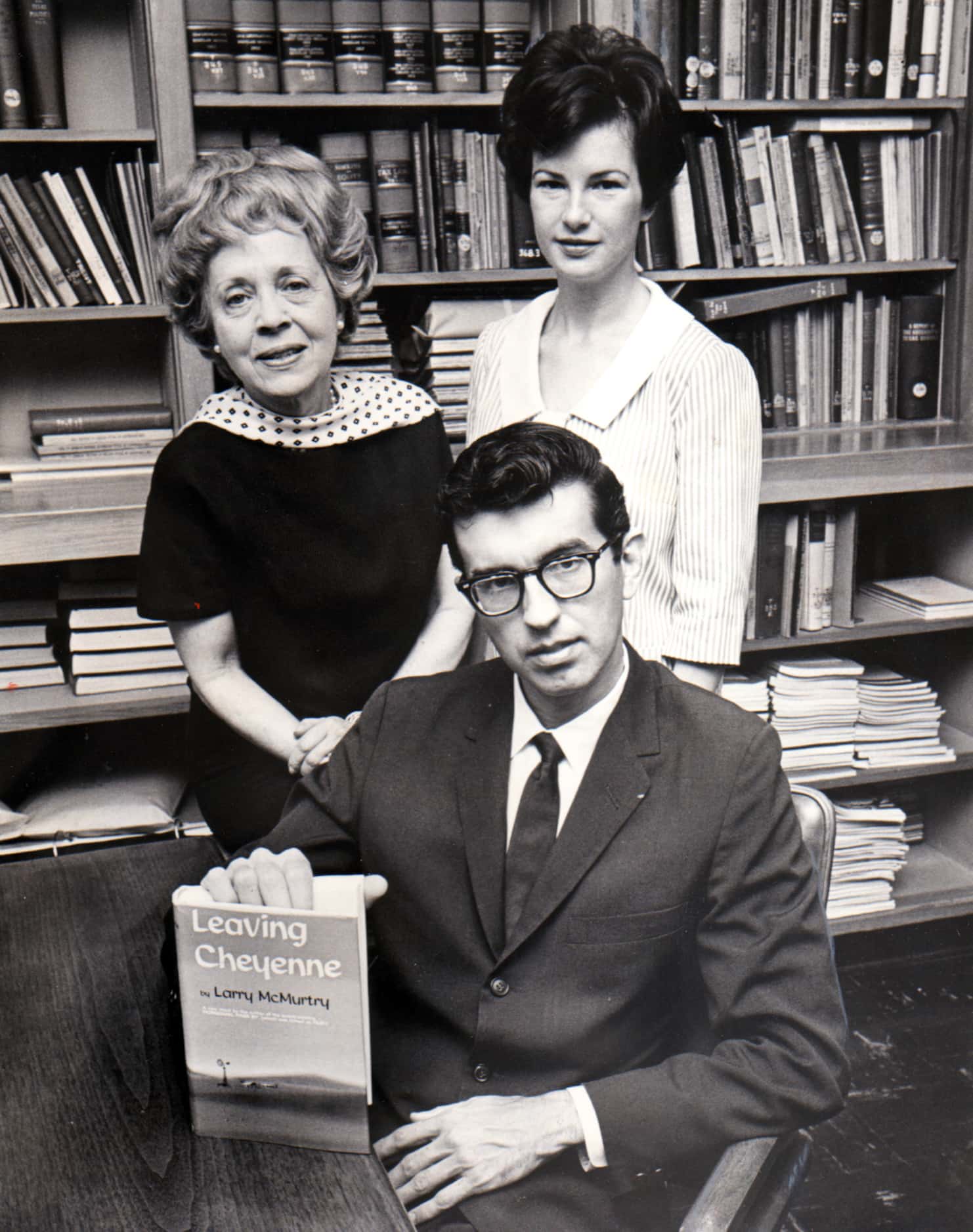 The caption published with this photo in April, 1966, read as follows:  "Texas author Larry...