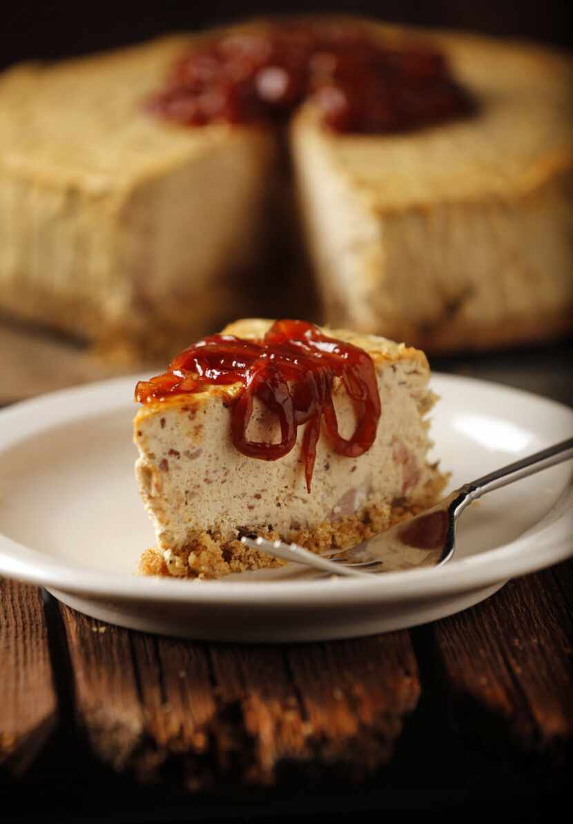 The brisket cheesecake at Val's isn't overly meaty. It has subtle brisket flavor, "almost...