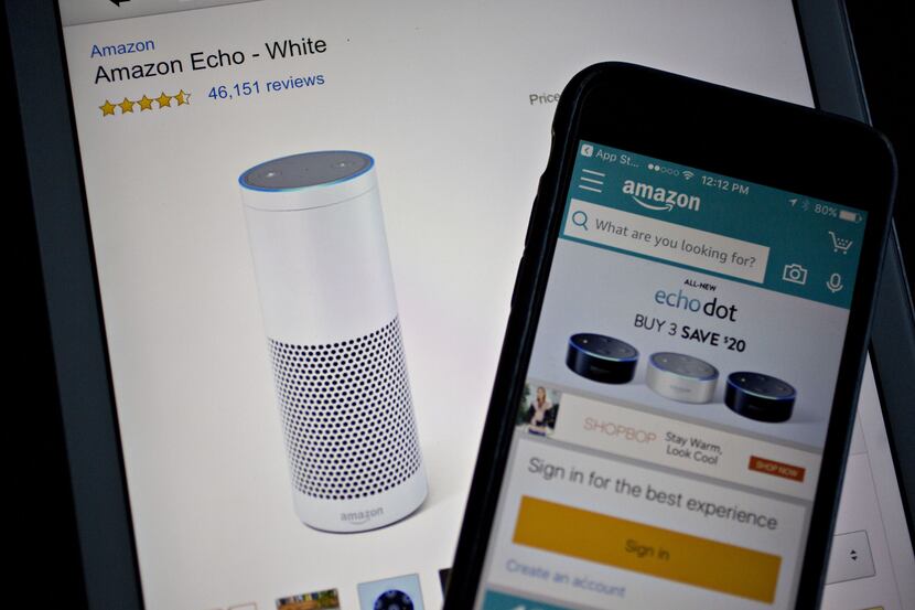 The Amazon Echo can place an order with Wingstop.: Andrew Harrer/Bloomberg