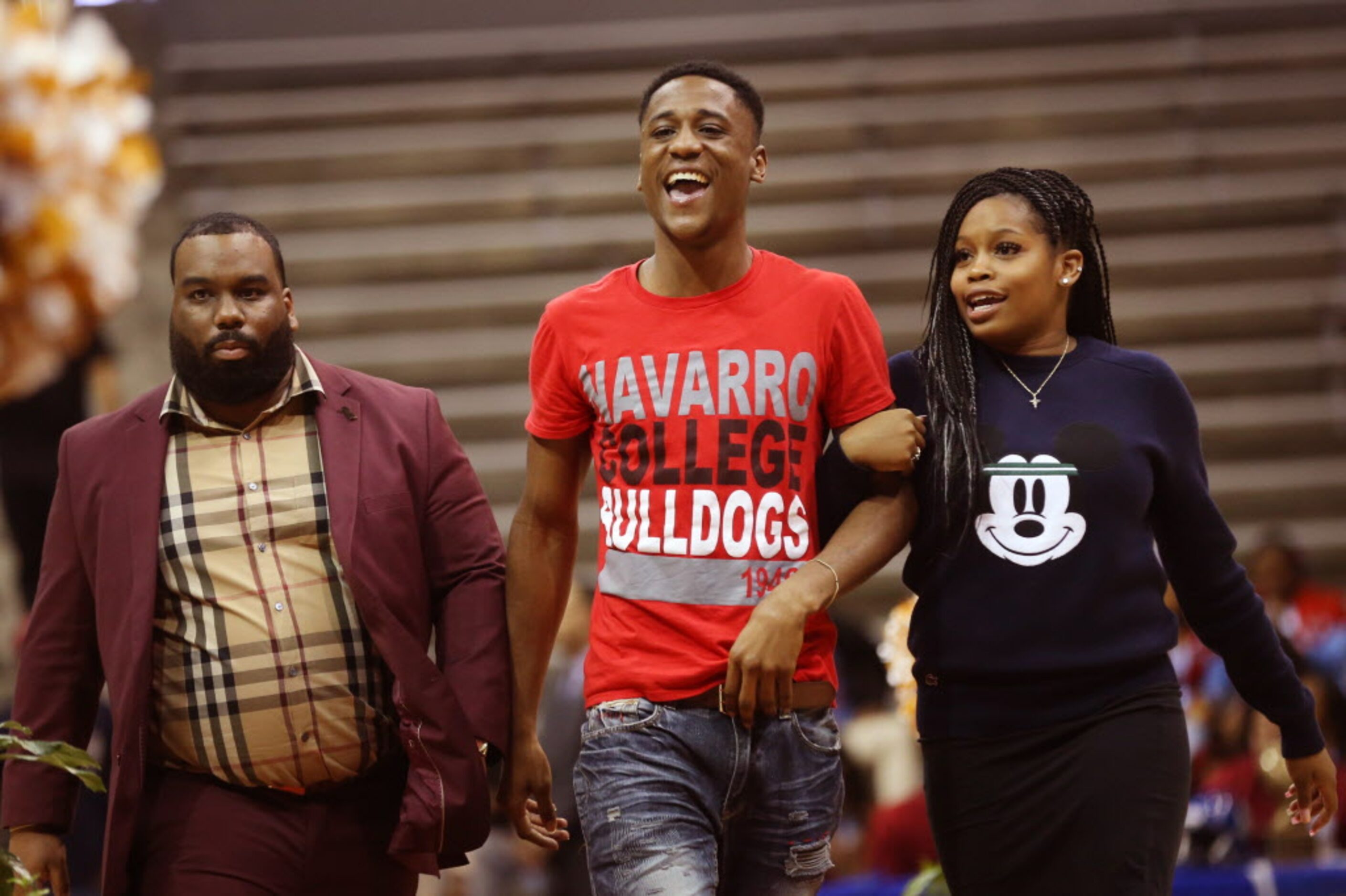 South Oak Cliff's Derrick Jerome Coleman, who signed with Navarro College, walks with...