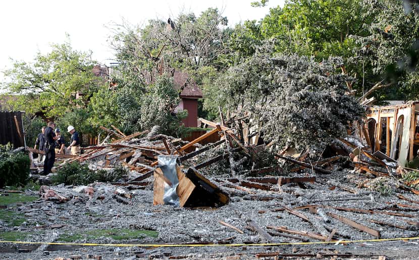 The site where a home exploded at about 4:45 p.m. in the 4400 block of Cleveland Drive in...