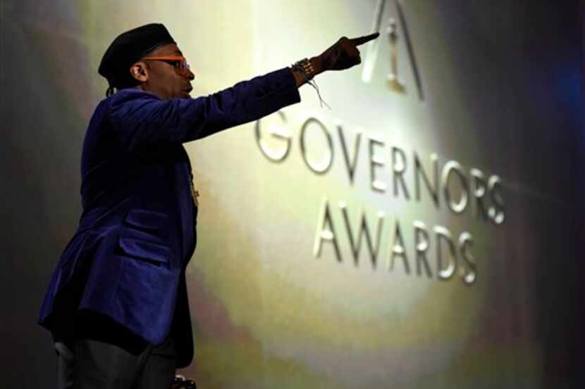 Spike Lee, honorary Oscar recipient, gestures onstage at the Governors Awards at the Dolby...