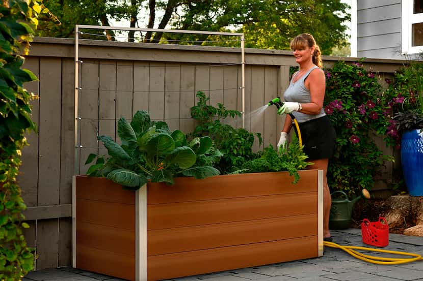 
Modern versions of keyhole gardens use patio-friendly shapes, such as this one from Vita...