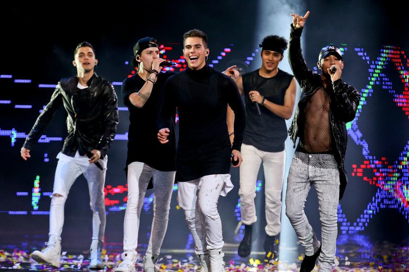 CNCO performs during the Vina del Mar International Song Festival at the Quinta Vergara...