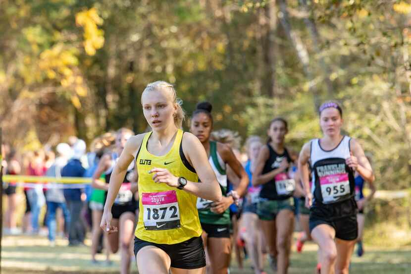 Denton Guyer's Brynn Brown races to victory at the Nike Cross Nationals South Regional on...