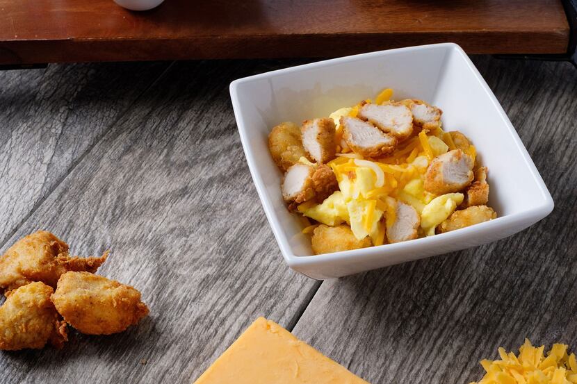 Chick-fil-A's Hashbrown Bowl features tot-style hash browns, scrambled eggs, a Monterey Jack...