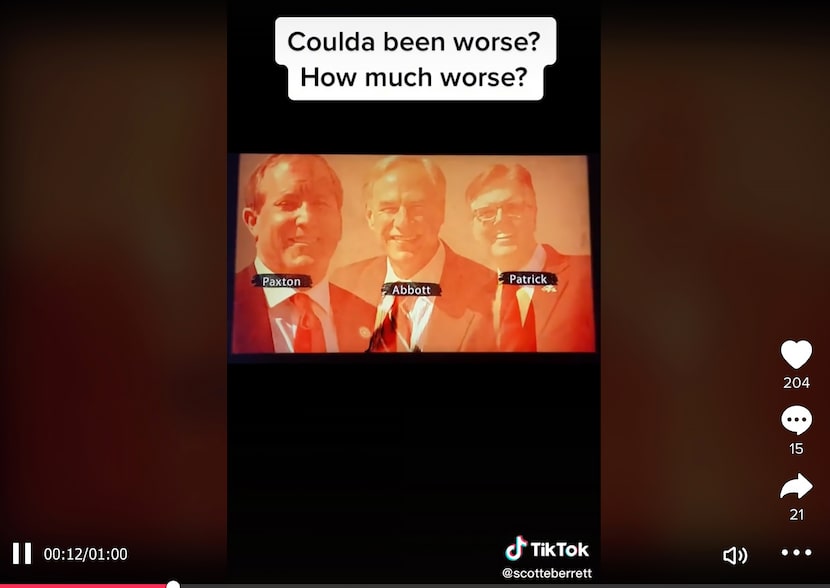 This month's most costly ad on broadcast TV in the Texas governor's race is "Again," by the...