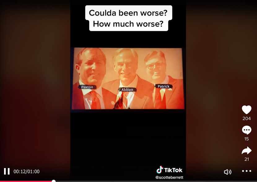 This month's most costly ad on broadcast TV in the Texas governor's race is "Again," by the...